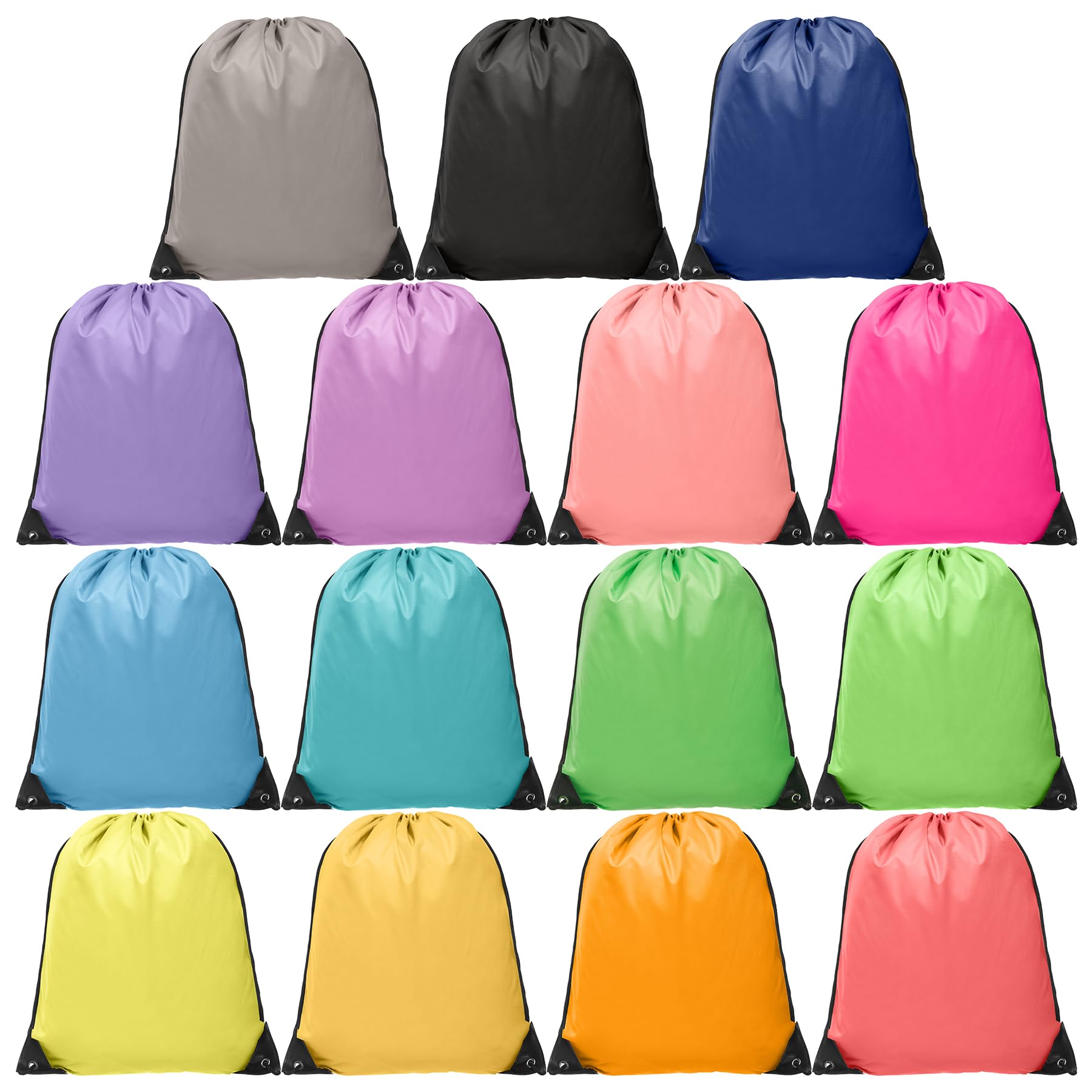Bramble - 15 Premium Drawstring Sports Gym/School Bags, Party Bags, School & Travel Bag in Assorted Colours - 43 x 34 cm