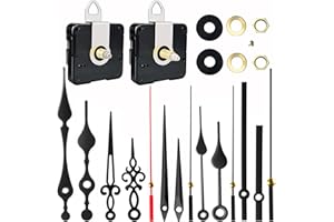 AIRUIFU 2Pcs Quartz Clock Mechanism Kit, Wall Clock Mechanisms Mattery Powered Replacement, Clock Movement Parts Motor Replacement DIY Repair Parts with 5 Set Hands (No Battery)