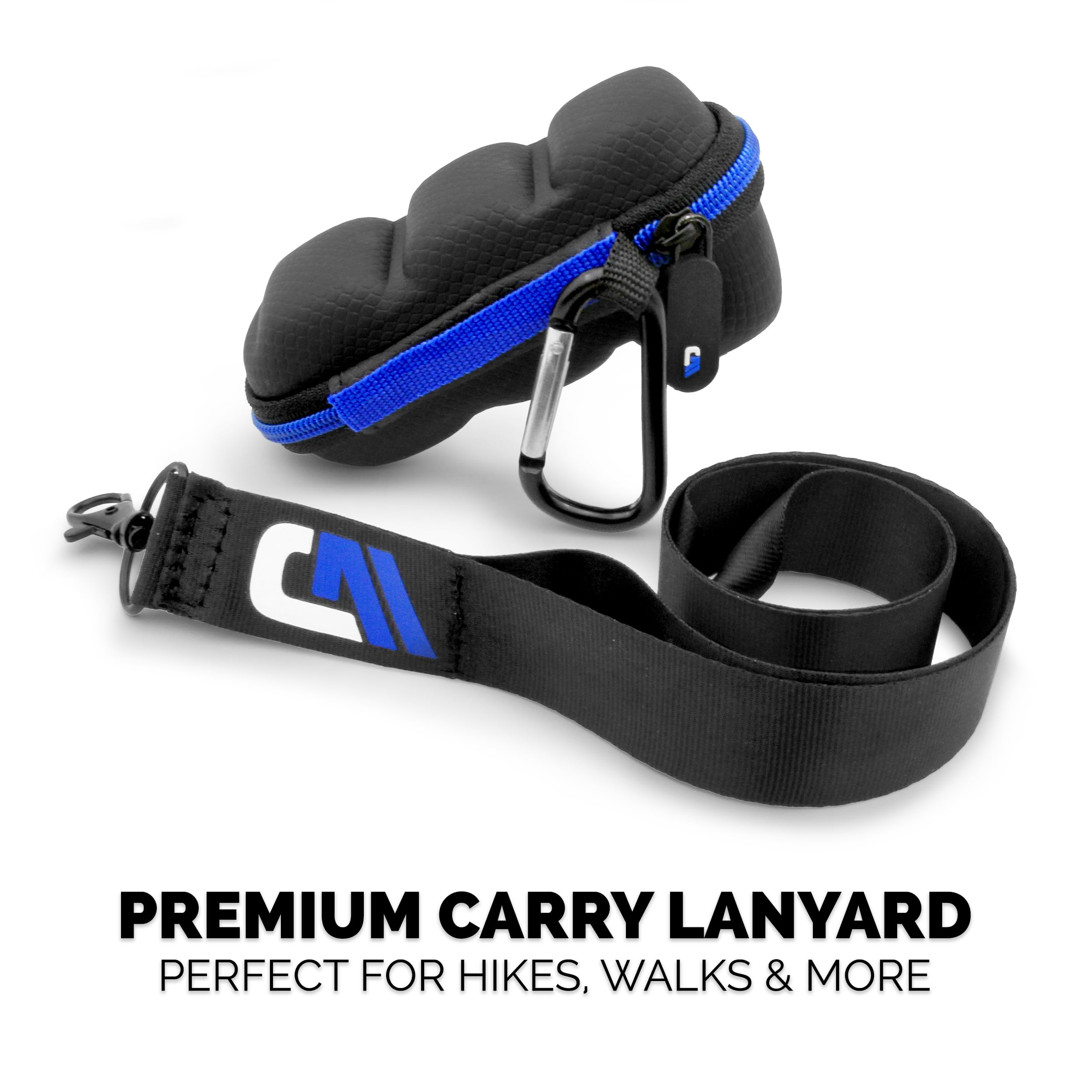 CASEMATIX Asthma Inhaler Travel Case with Lanyard and Clip-on Keychain Carabiner, Includes Inhaler Holder Case Only, Black