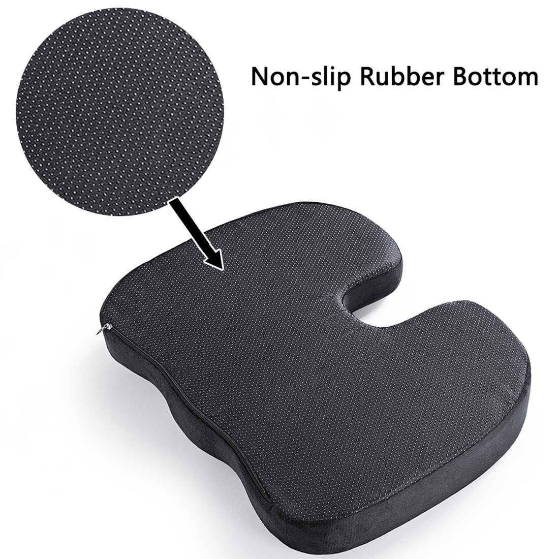 Sciatica and Tail Bone Pain Black YOUMAKO Memory Foam Seat Cushion for