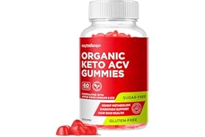 NutraPep Organic Keto ACV Gummies - Gluten-Free & Sugar-Free Apple Cider Vinegar Supplement for Women Men (1000MG)