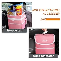 HOTOR Pink Trash Bag Hanging with Storage