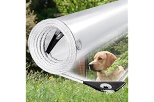SINESSY Clear Tarp 3x6ft Clear Tarps Heavy Duty Water Resistant,14Mil Thickened Transparent Tear Resistant PVC Vinyl Tarpaulin Enclosurewith Grommets and Reinforced Edges for Patio,Porch and Outdoor