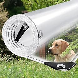 Clear Tarp with Grommets, 10x12ft Transparent Heavy
