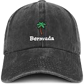 Trendy Apparel Shop Bermuda with Palm Tree Embroidered Pigment Dyed Cotton Baseball Cap