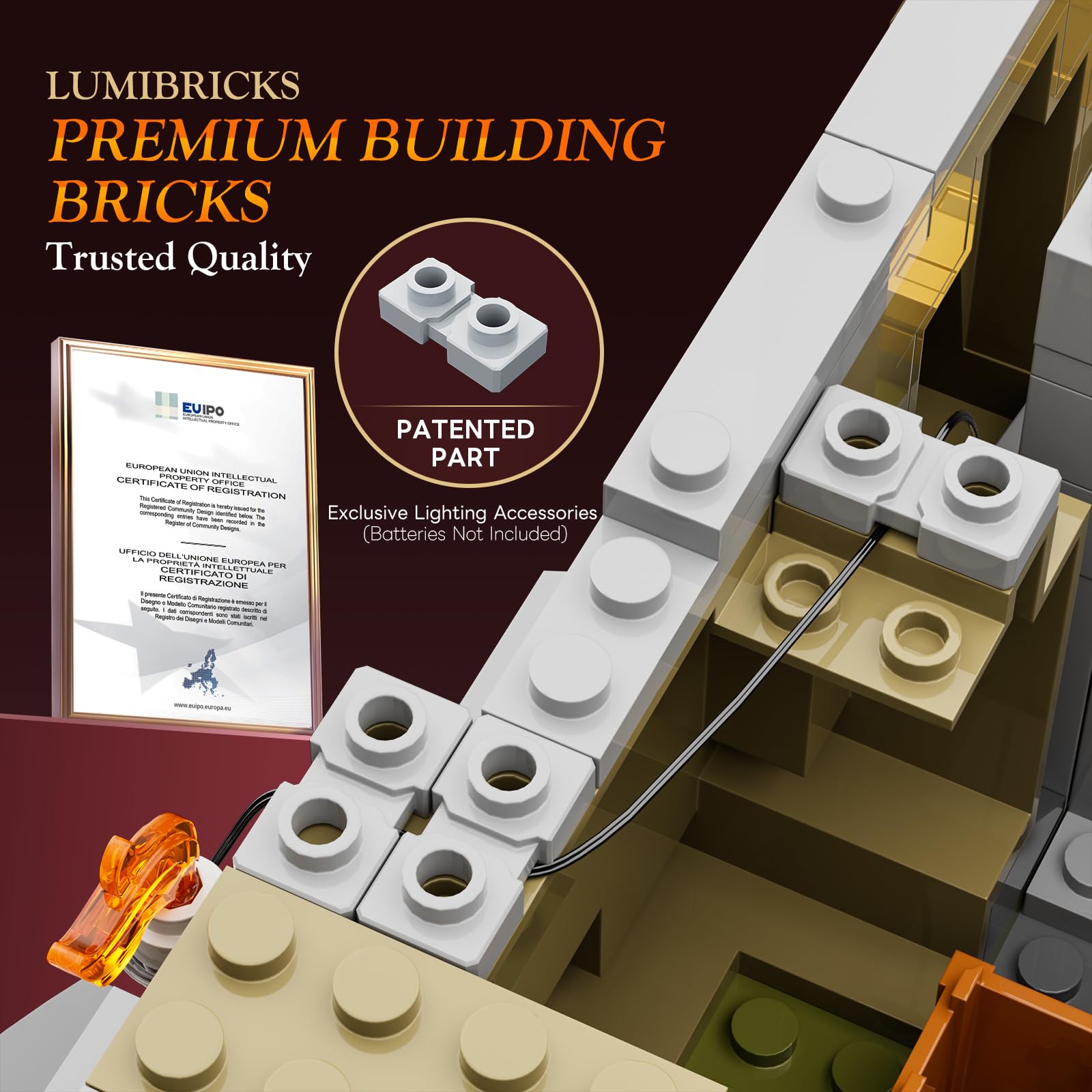 Lumibricks King's Castle Treasury – 3209 pcs gotisches Mittelalter-Schloss mit LED-Lichtern, 16 Lichtpunkte, Sammlermodell für Erwachsene, Geschenk & Ausstellungsstück 5