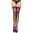 Leg Avenue Women's Stay Up Lace Top Micro Net Thigh Highs