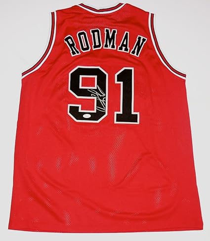 dennis rodman autographed jersey