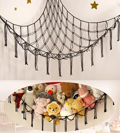 mirolam Teddy Hammock Toy Storage Net for Stuffed Animals Nursery Decor
