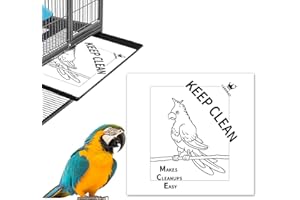 TABABAO Bird Cage Liners, Bird Cage Paper Liners, 30pcs Disposable Cage Liners, Pre-Cut Large Bird Cage Liners for Parrot, Parakeet, Conure, Cockatiel, Kraft Paper Cage Liners, 18 X 17 inch, White