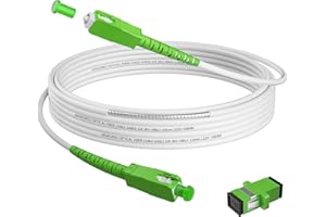 MYGATTI 25FT SC/APC to SC/APC Fiber Optic Internet Cable, Armored Single Mode Patch Cable with Coupler, Fiber Optic Jumper Cord for Replacement Home Fiber Internet, OS1/OS2 Compatible, Simplex 9/125um LSZH