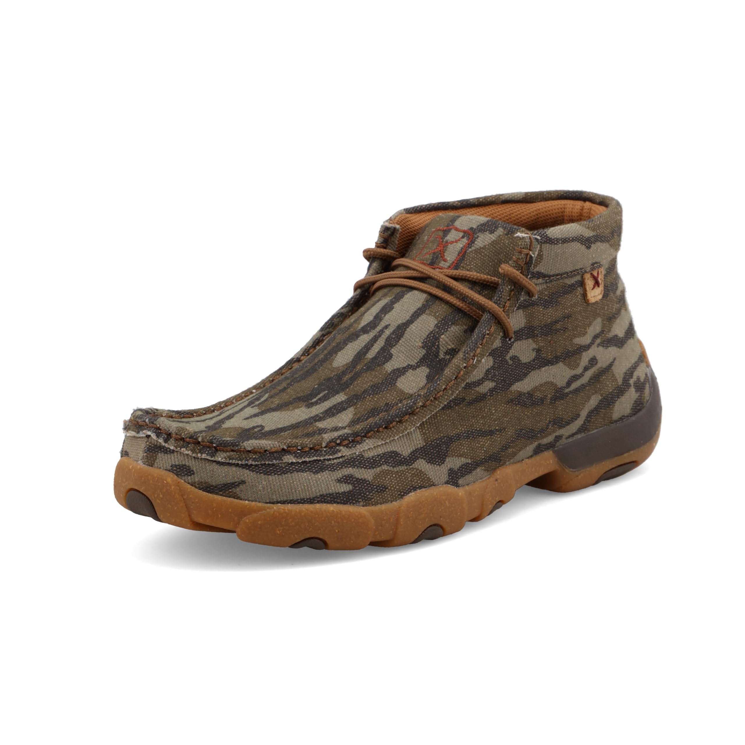 Twisted X Men's Chukka Driving Moc, Moc Toe with CellSole, Mossy Oak Bottomland Camo, 8 W Image