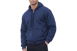 Wuantrexx Sherpa Lined Hoodies for Men Heavyweight Fleece Sweats Thick Warm Full Zip Up Jacket Big and Tall
