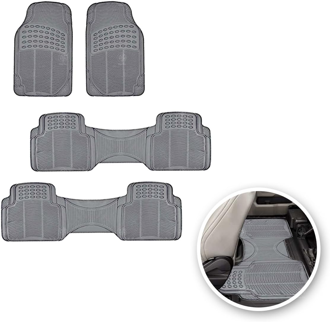 VaygWay Heavy Duty Car Interior Floor Mats 4pcs - Full Rubber And All Weather Protection