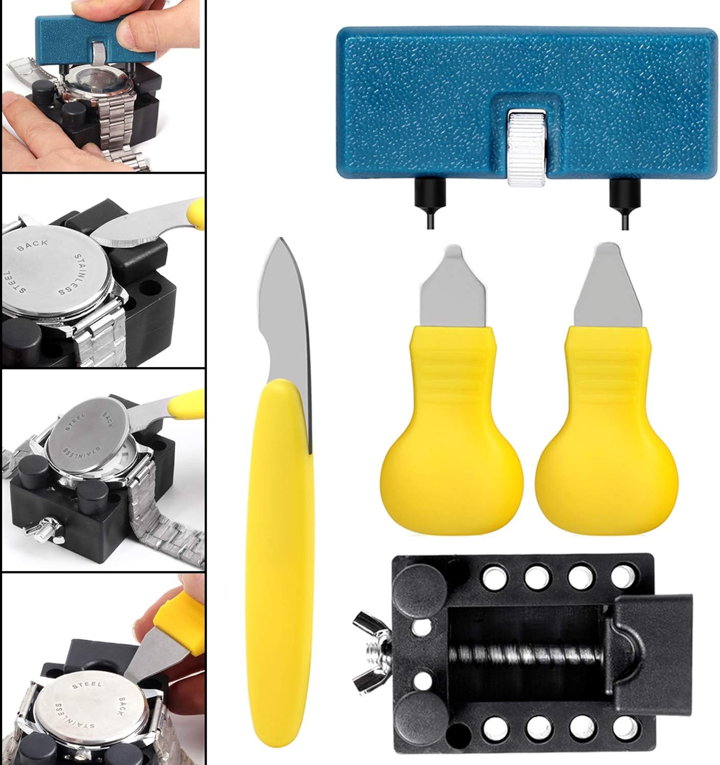 Watch Repair Kit, Professional Watch Band Link Removal Tool, Watch Battery Replacement Tools, Spring Bar Tool Set with Carrying Case: Watches
