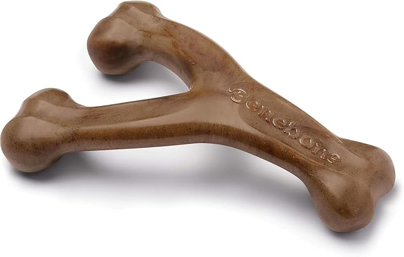 Benebone Wishbone Dog Chew Toy Real Bacon Small Made in USA