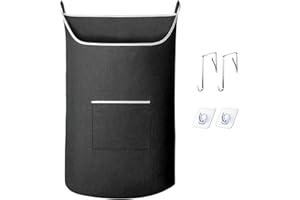 SAVERHO XL Hanging Laundry Hamper Bag, Black Door Hanging Hamper with Large Openging Hanging Laundry Hamper Storage Bag Large