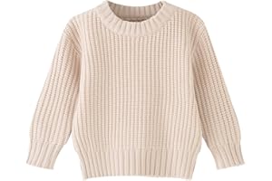TEACH LEANBH Toddler Baby Boys Girls Knitted Sweater Warm Soild Pullover Top Autumn Winter Outfits