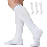 Breslatte Compression Socks for Women Men 15-20 mmhg Cushion Circulation Socks Knee High Breathable Mesh Sport Travel