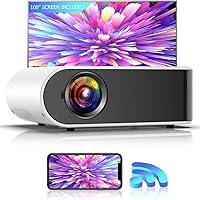 Mini Projector, GooDee W18 WiFi Movie Projector with Synchronize Smartphone Screen with 1080P Support and 200’’ Video…