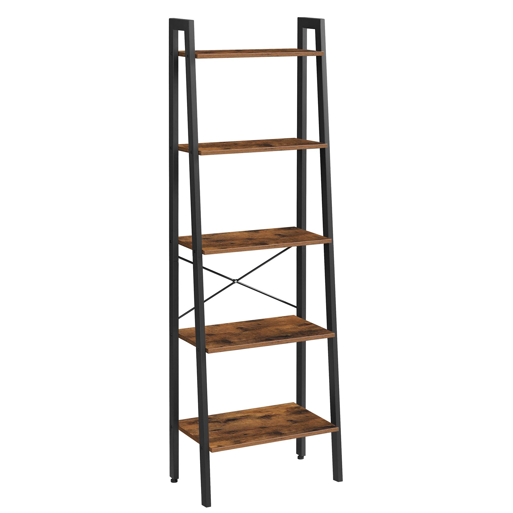 VASAGLE Ladder Shelf, 22.1&quot;L x 13.3&quot;W x 67.7&quot;H, Rustic Brown