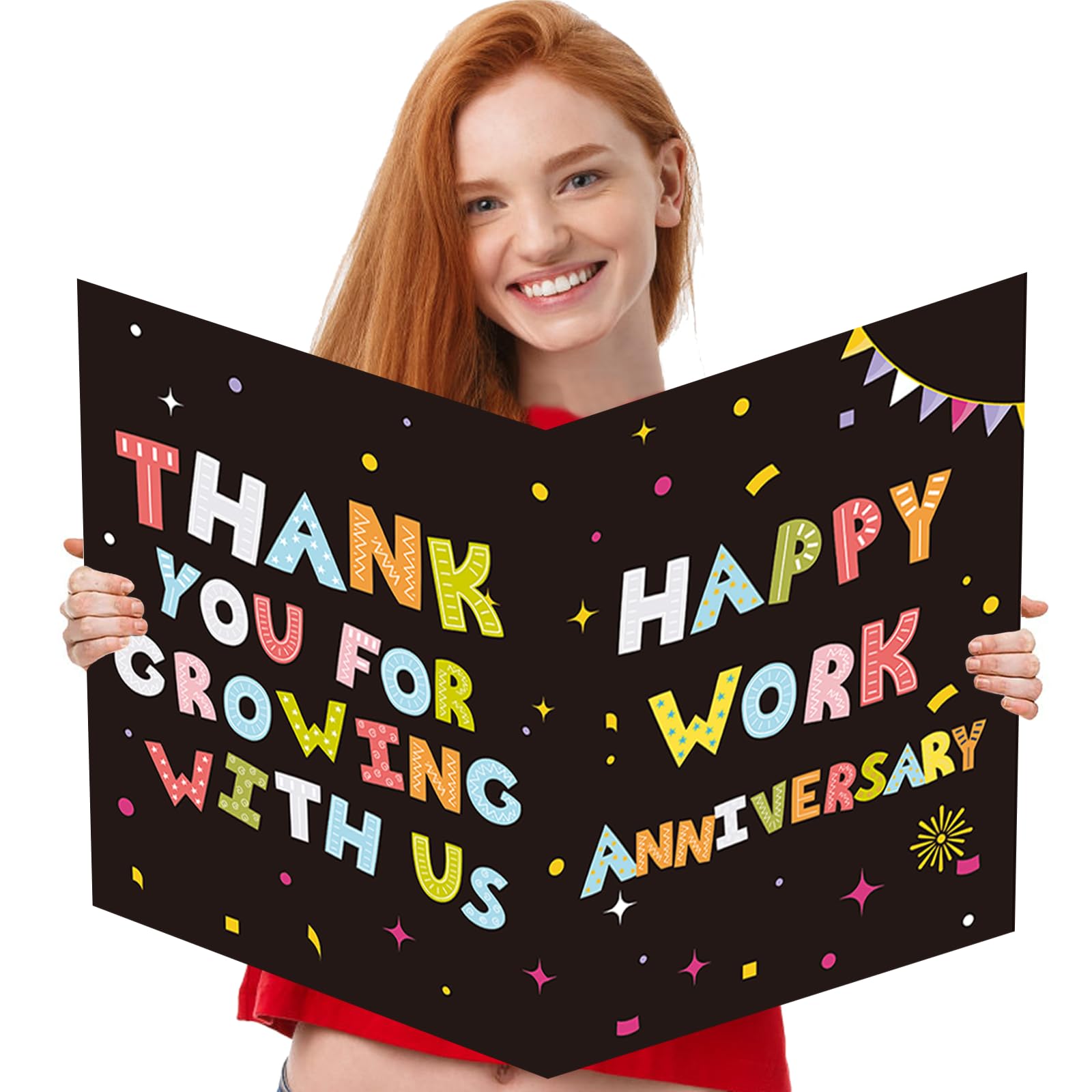 Photo 1 of Oversized Anniversary Card for Employee,Big Appreciation Card,Large Work Anniversary Card with Envelope, Giant Happy Work Card, Big Employee Cards for Office Staff Team Appreciation Cards Boss, Teacher, Couch