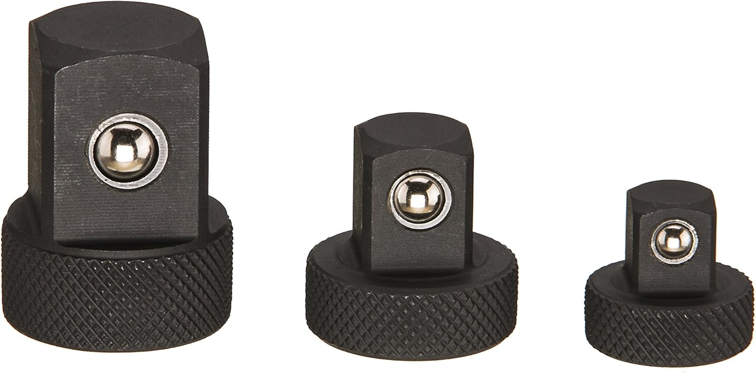 ARES 70198 - Low Profile Impact Socket Adapter Set - Impact-Rated Heat-Treated Chrome Vanadium Steel Features Knurling For Enhanced Grip: Automotive