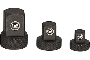 ARES 70198 - Low Profile Impact Socket Adapter Set - Impact-Rated Heat-Treated Chrome Vanadium Steel Features Knurling For Enhanced Grip