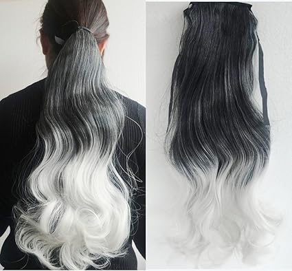 508 Cm 50 Cm 100 G Bouclés Ombre Couleur Noir Pour Gris