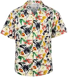 AINIKO Men's Short Sleeve Hawaiian Shirt Quick Dry