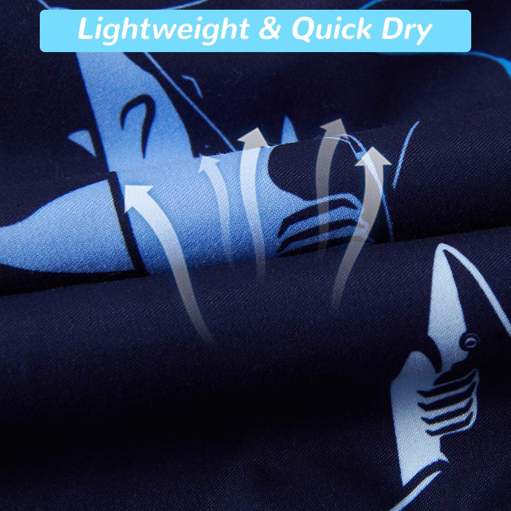 90s Boys 3D Printed Funny Shark Swim Trunks Quick Dry Breathable with Adjustable Drawstring Strap Two Front Pockets Beachwear S