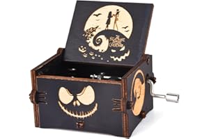 Aokely Before Christmas Music Box,Engraving Nightmare Musical Box Melody Plays This is Halloween Home Decor for Halloween Valentine's Day Christmas