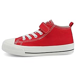 Fefoe Kids Red Shoes for Boys Running Canvas