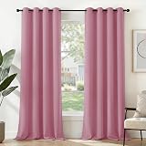 Deconovo Thermal Insulated Blackout Curtains Eyelet Pink 140x180cm 1 Pair