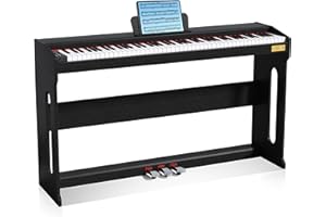 Sheirin Digital Piano 88 Keys,Keyboard Piano,Touch-Sensitive,Electric Piano,Semi Weighted,Upright,Acoustic,Beginners,Adults,Full Size,Stand,Pedal,SR-EH60(Black)