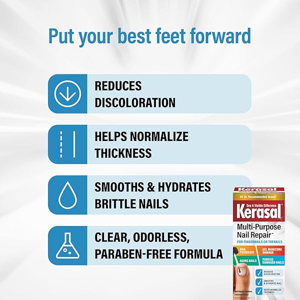 KERASAL MULTI-PURPOSE NAIL REPAIR, NAIL SOLUTION FOR DISCOLORED AND DAMAGED NAILS, 0.43 FL OZ