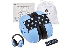 Lictin 2-in-1 Baby Earmuffs Noise Cancelling, Adjustable Baby Ear Protection up to 48 Months, Noise Cancelling Headphones for