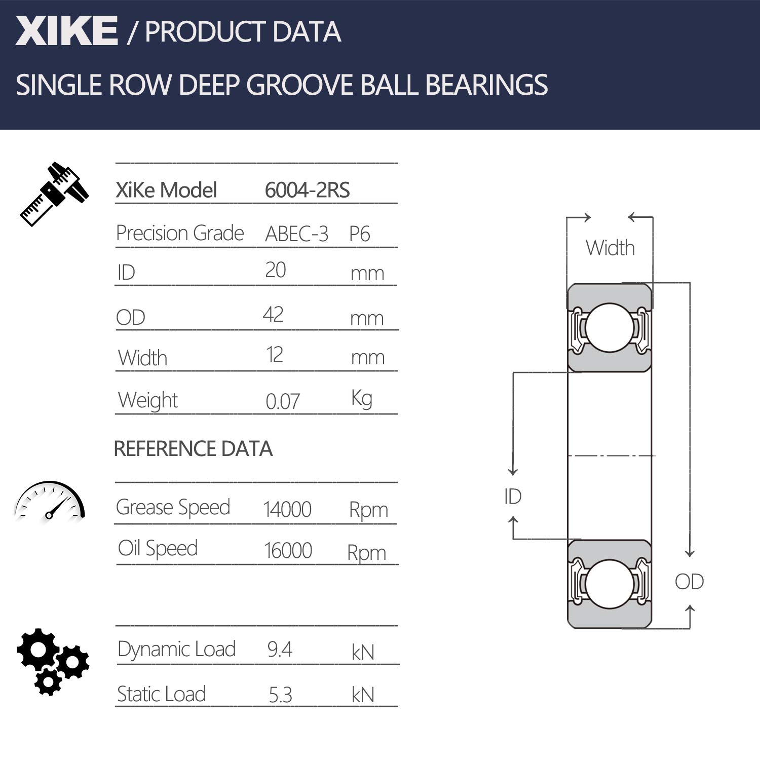 Pre Lubricated And Stable Performance And Cost Effective Xike 10 Pcs 6004 2rs Double Rubber Seal Bearings x42x12mm Deep Groove Ball Bearings Deep Groove Ball Bearings Industrial Scientific Oneinfive Com Au