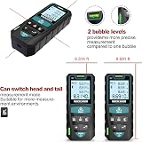 RockSeed 50m Laser Distance Meter with 2 Bubble Levels M/In/Ft Backlit LCD view 3