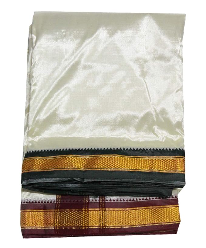 Prakasam Cotton Mens Blended Silk type Dhoti/Double dhoti/Dhoti 1.28 x