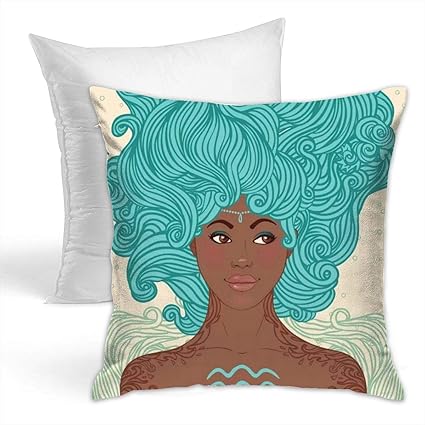 Amazon Com Ghujaoohijio Aquarius Woman Square Pillows