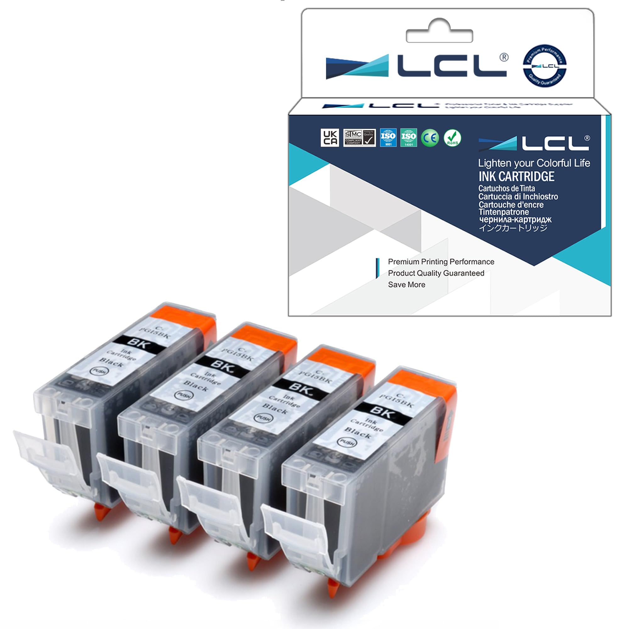 LCL Compatible Ink Cartridge PGI-5 PGI-5PGBK (4PGBK) Replacement for Canon PIXMA iP3300 iP4200 iP4300 iP4500 iP5200 iP5200R iP5300 iX4000 iX5000 MP500 MP510 MP530 MP600 MP600R MP800 MP800R MP810 MP830