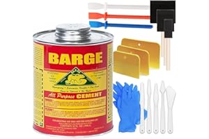 GRAS ART BUNDLES Barge Cement All Purpose (1 Qt) with Pixiss Accessory Kit - Cement Glue for Shoes, Boots, Soles, Leather, Rubber, Cosplay - Foam Sponge Brushes, Spreader Tools, Glue Applicators, and Plastic Squeegees
