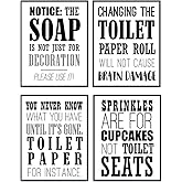 Original Bathroom Wall Art Set – Funny Typography 8x10 Photo Pictures for Bath Home Decor – Chic Affordable Gift – Unframed Poster Prints