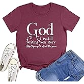 SELECTEES Women God is Still Tee Cute Graphic T Shirts
