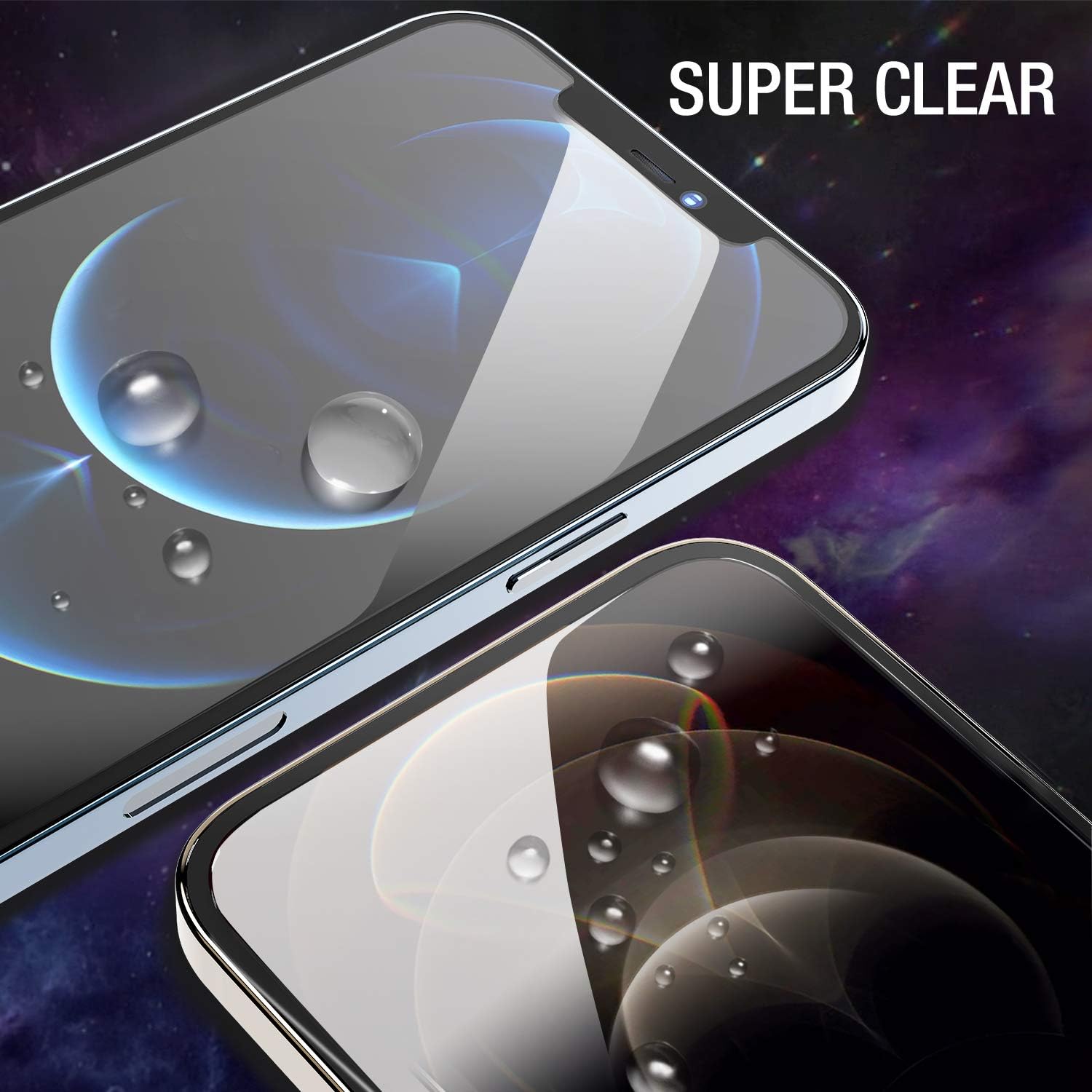 TOZO compatible for iPhone 12/iPhone 12 Pro Screen Protector [3-Pack] Premium Tempered Glass [0.26mm] 9H Hardness 2.5D Film Super Easy 6.1 inch