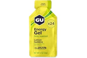 GU Energy Original Sports Nutrition Energy Gel, Vegan, Gluten-Free, Kosher, and Dairy-Free On-the-Go Energy for Any Workout, 24-Count, Lemon Sublime