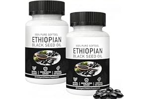 Ethiopian Black Seed Oil Capsules,Purely Nutrient Black Cumin Seed Oil from Nigella Sativa, Non-GMO Black Seed Oil Supplement