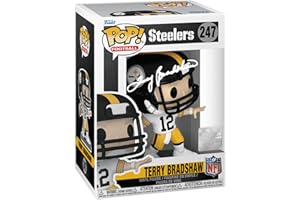 HOFSM.COM HALL OF FAME SPORTS MEMORABILIA Terry Bradshaw #247 Facsimile Signed Reprint Laser Autographed Funko POP! Football NFL: Pittsburgh Steelers Figurine with Protector Case