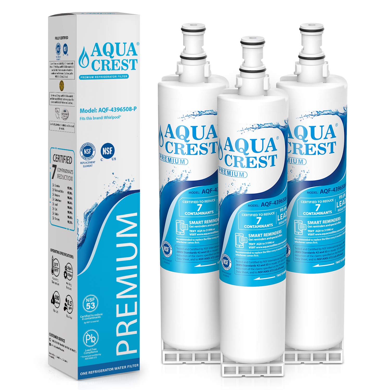 Home & Garden Aqua Fresh Water Filter 3pk Fits Whirlpool ED5FHEXNS00